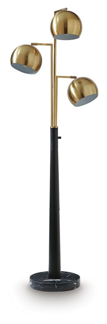 Sorcha Gold Finish/Black Floor Lamp - L206111