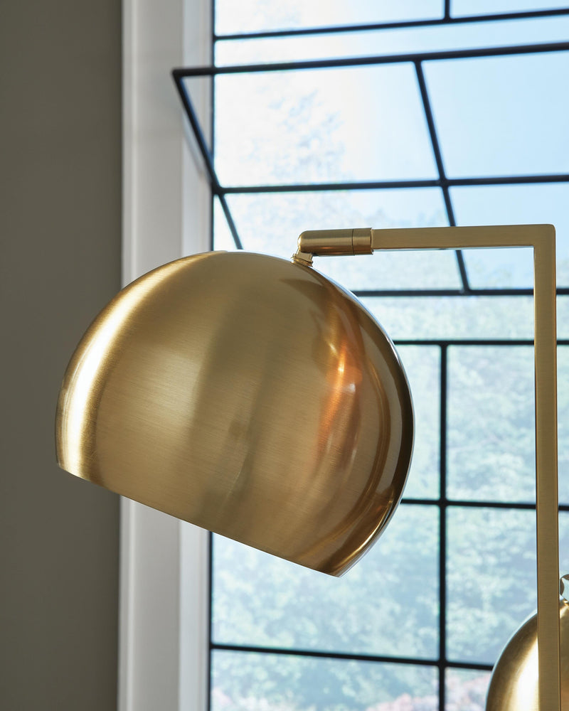 Sorcha Gold Finish/Black Floor Lamp - L206111
