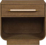Sorell 28" Rattan Handle And Solid Wood Nightstand in Brown - 66014Brown-NS