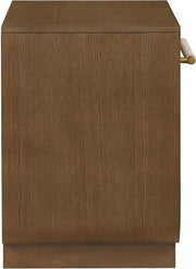 Sorell 28" Rattan Handle And Solid Wood Nightstand in Brown - 66014Brown-NS