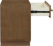 Sorell 28" Rattan Handle And Solid Wood Nightstand in Brown - 66014Brown-NS