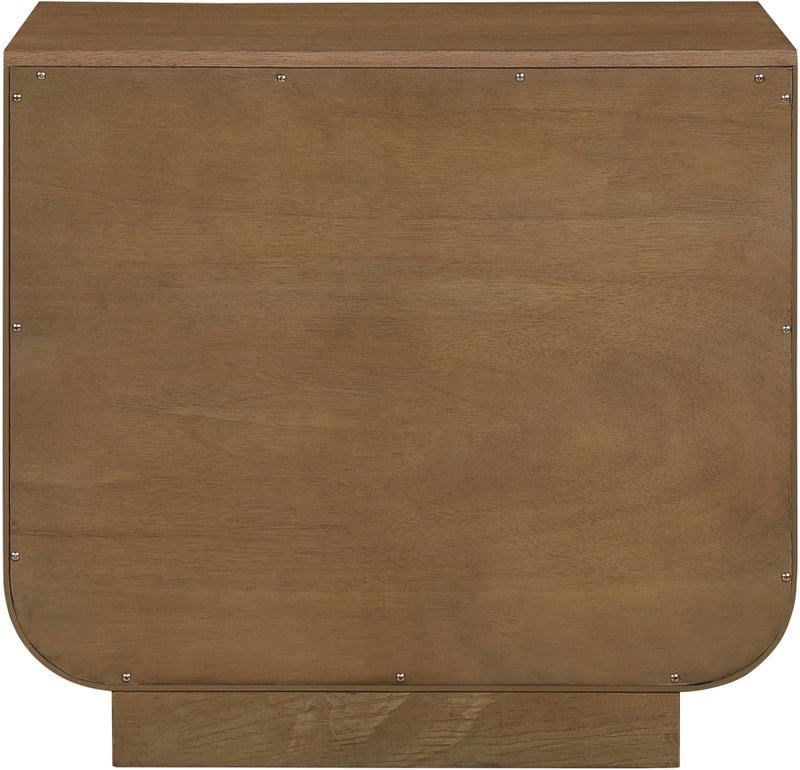 Sorell 28" Rattan Handle And Solid Wood Nightstand in Brown - 66014Brown-NS