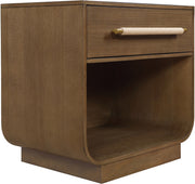 Sorell 28" Rattan Handle And Solid Wood Nightstand in Brown - 66014Brown-NS