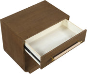 Sorell 28" Rattan Handle And Solid Wood Nightstand in Brown - 66014Brown-NS