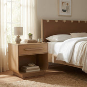 Sorell 28" Rattan Handle And Solid Wood Nightstand in Natural - 66014Natural-NS