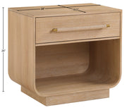 Sorell 28" Rattan Handle And Solid Wood Nightstand in Natural - 66014Natural-NS