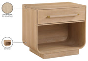 Sorell 28" Rattan Handle And Solid Wood Nightstand in Natural - 66014Natural-NS