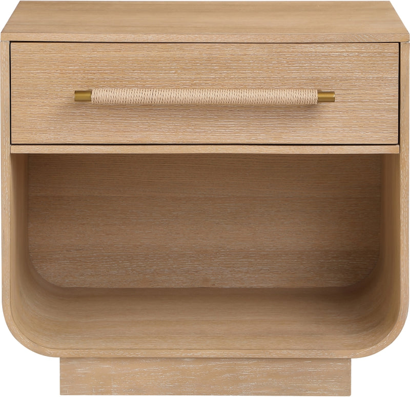 Sorell 28" Rattan Handle And Solid Wood Nightstand in Natural - 66014Natural-NS