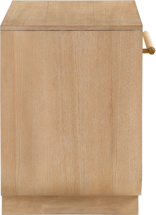 Sorell 28" Rattan Handle And Solid Wood Nightstand in Natural - 66014Natural-NS