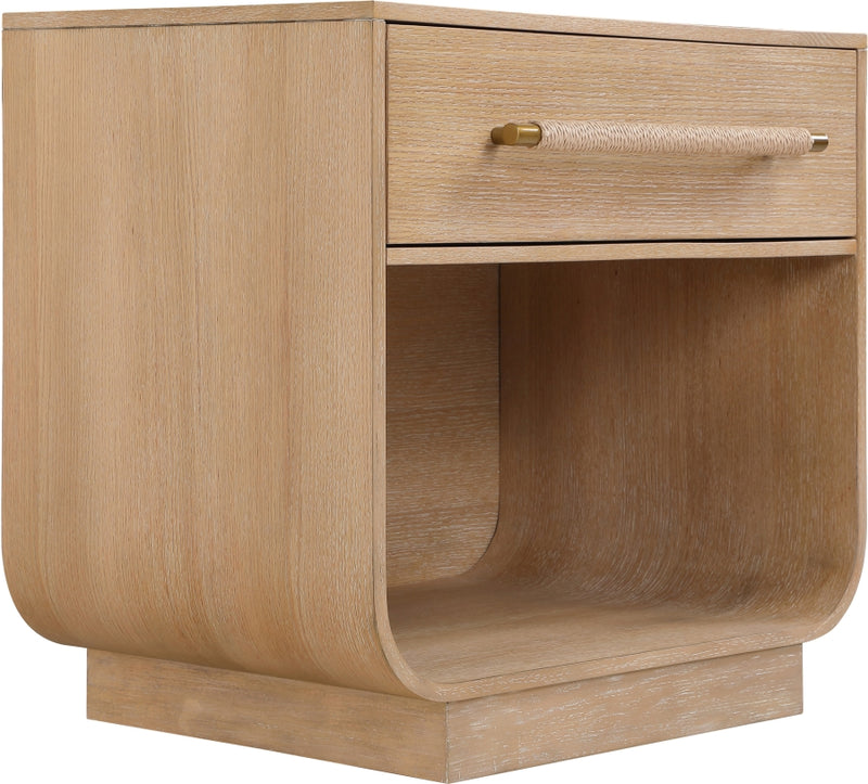 Sorell 28" Rattan Handle And Solid Wood Nightstand in Natural - 66014Natural-NS