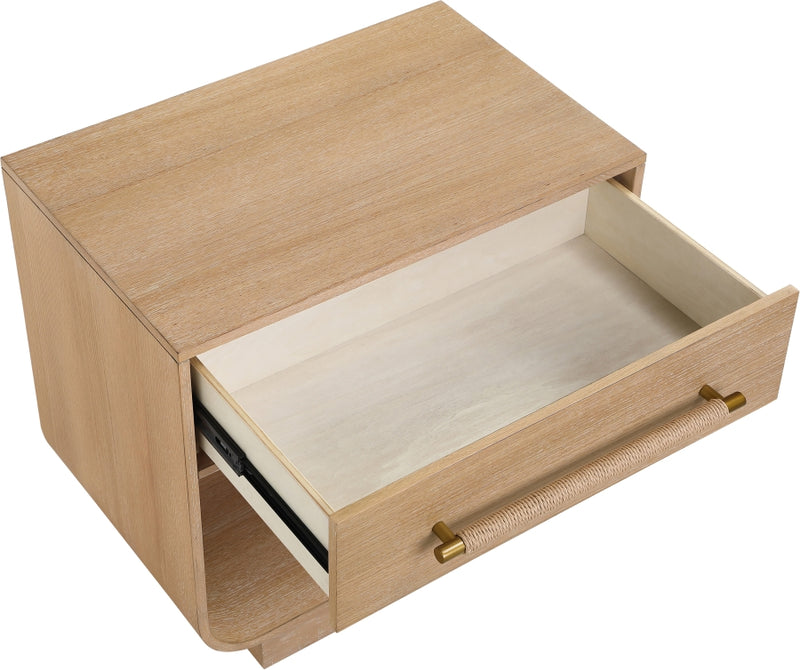 Sorell 28" Rattan Handle And Solid Wood Nightstand in Natural - 66014Natural-NS