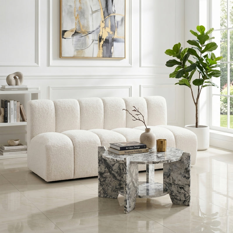 Soriano Genuine Marble Coffee Table in Alaska - 77008Alaska-CT