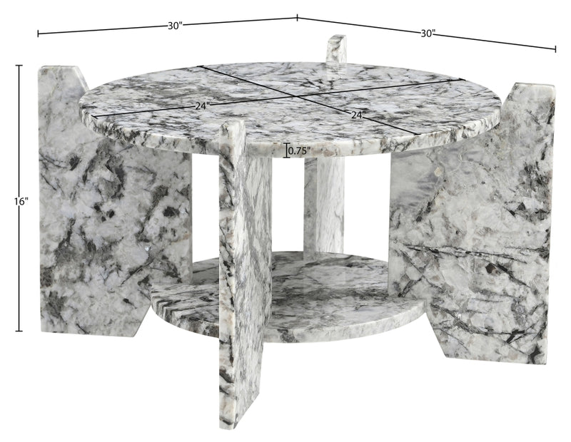 Soriano Genuine Marble Coffee Table in Alaska - 77008Alaska-CT