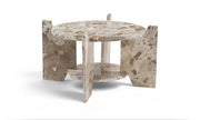 Soriano Genuine Marble Coffee Table in Beige - 77008Beige-CT