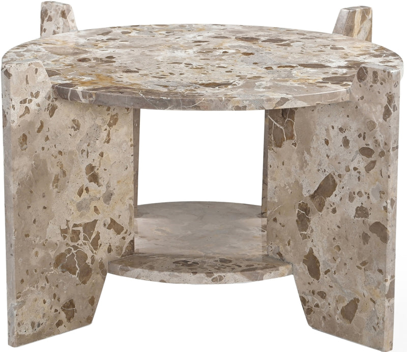 Soriano Genuine Marble Coffee Table in Beige - 77008Beige-CT