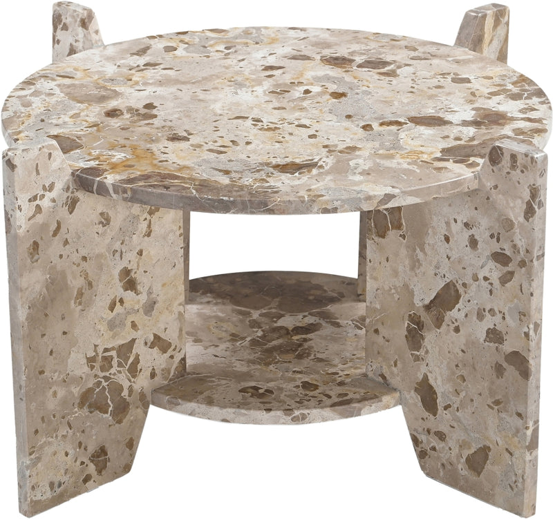 Soriano Genuine Marble Coffee Table in Beige - 77008Beige-CT