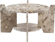 Soriano Genuine Marble Coffee Table in Beige - 77008Beige-CT