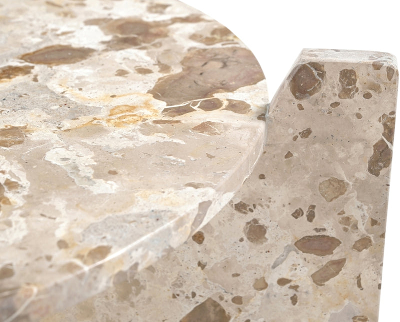 Soriano Genuine Marble Coffee Table in Beige - 77008Beige-CT