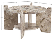 Soriano Genuine Marble Coffee Table in Beige - 77008Beige-CT
