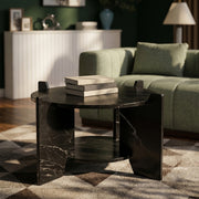 Soriano Genuine Marble Coffee Table in Black - 77008Black-CT