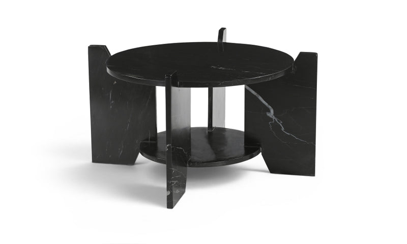 Soriano Genuine Marble Coffee Table in Black - 77008Black-CT