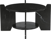 Soriano Genuine Marble Coffee Table in Black - 77008Black-CT