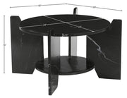 Soriano Genuine Marble Coffee Table in Black - 77008Black-CT