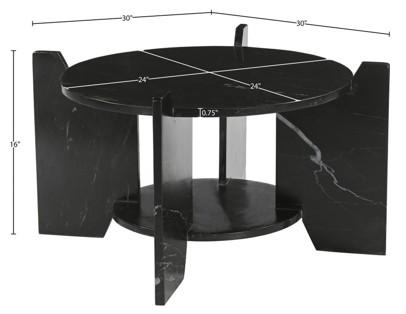 Soriano Genuine Marble Coffee Table in Black - 77008Black-CT