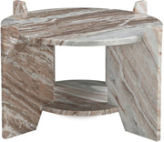 Soriano Genuine Marble Coffee Table in Brown - 77008Brown-CT