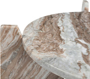 Soriano Genuine Marble Coffee Table in Brown - 77008Brown-CT