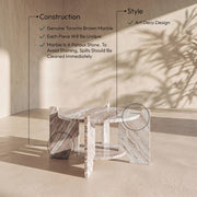Soriano Genuine Marble Coffee Table in Brown - 77008Brown-CT