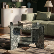 Soriano Genuine Marble Coffee Table in Green - 77008Green-CT