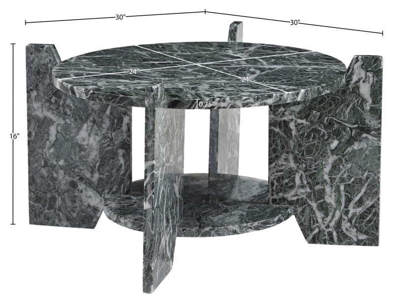 Soriano Genuine Marble Coffee Table in Green - 77008Green-CT