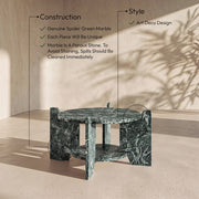 Soriano Genuine Marble Coffee Table in Green - 77008Green-CT