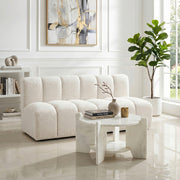 Soriano Genuine Marble Coffee Table in White - 77008White-CT