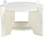 Soriano Genuine Marble Coffee Table in White - 77008White-CT