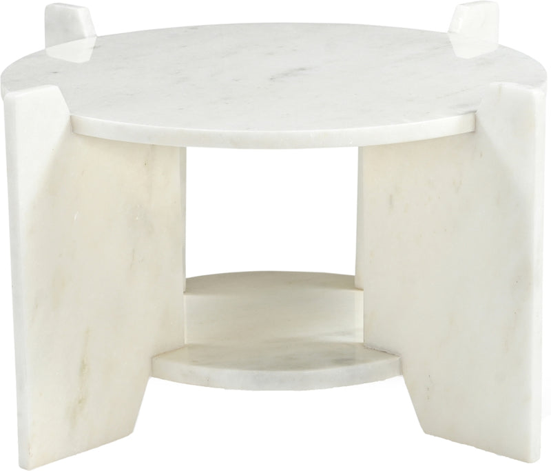Soriano Genuine Marble Coffee Table in White - 77008White-CT