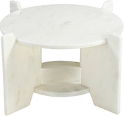 Soriano Genuine Marble Coffee Table in White - 77008White-CT