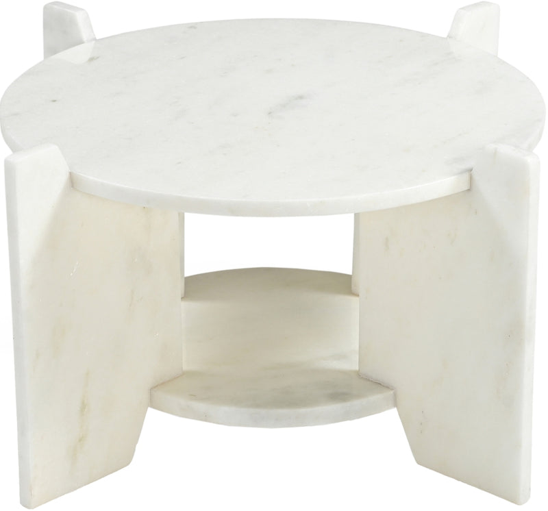 Soriano Genuine Marble Coffee Table in White - 77008White-CT