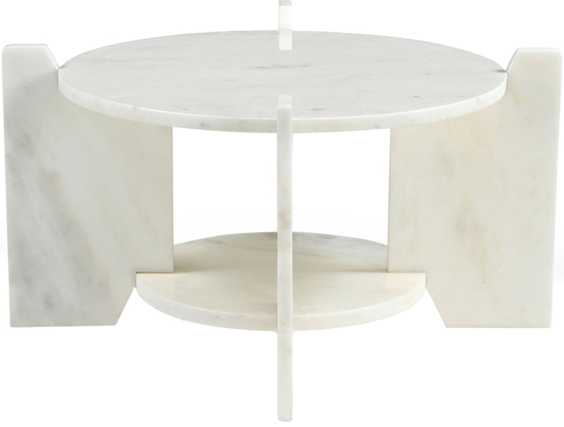 Soriano Genuine Marble Coffee Table in White - 77008White-CT