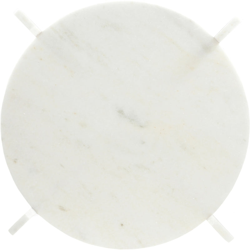 Soriano Genuine Marble Coffee Table in White - 77008White-CT