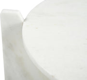 Soriano Genuine Marble Coffee Table in White - 77008White-CT