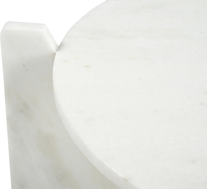 Soriano Genuine Marble Coffee Table in White - 77008White-CT