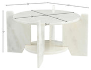 Soriano Genuine Marble Coffee Table in White - 77008White-CT