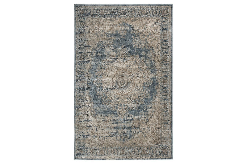 South Blue/Beige 5' x 7' Rug - Gate FurnitureRugs