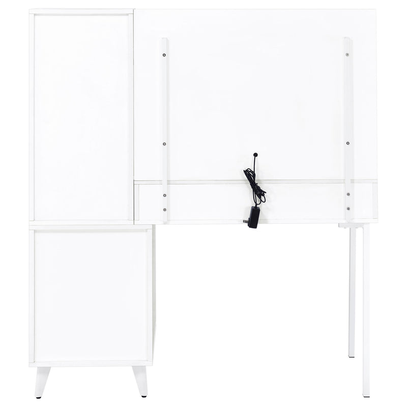 Souza 5-Drawer Makeup Vanity Table With LED Mirror White High Gloss - 930282
