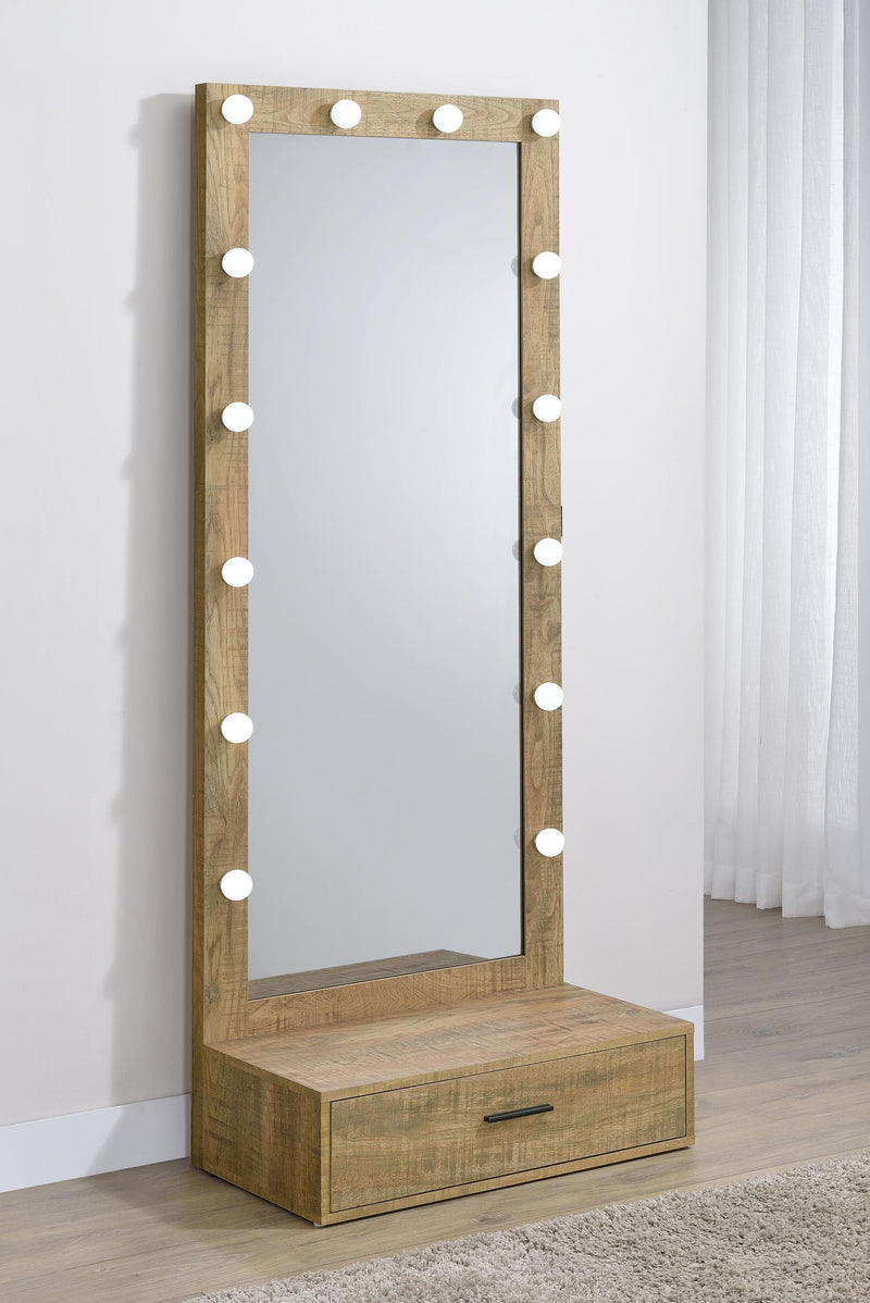 Spector 1-drawer Lighted Full-Length Floor Mirror Mango - 960965