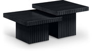 Spencer Solid Wood And Oak Veneer 2 Piece Coffee Table in Black - 253Black-CT-2A