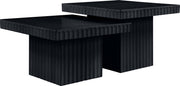 Spencer Solid Wood And Oak Veneer 2 Piece Coffee Table in Black - 253Black-CT-2A