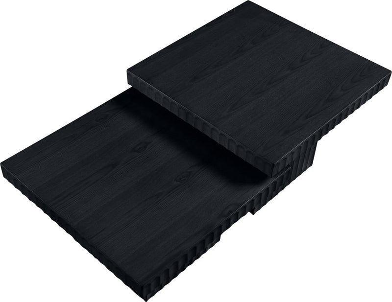 Spencer Solid Wood And Oak Veneer 2 Piece Coffee Table in Black - 253Black-CT-2A